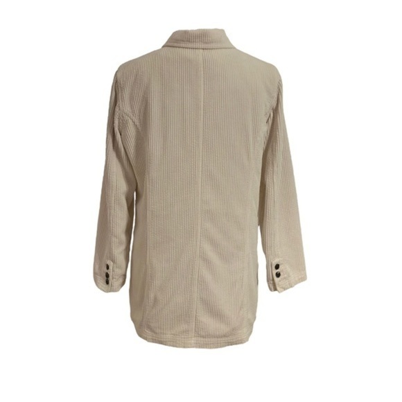 J. Jill Cream Button Up Corduroy Jacket w. Removable Quilted Orange Lining Small - Picture 4 of 14